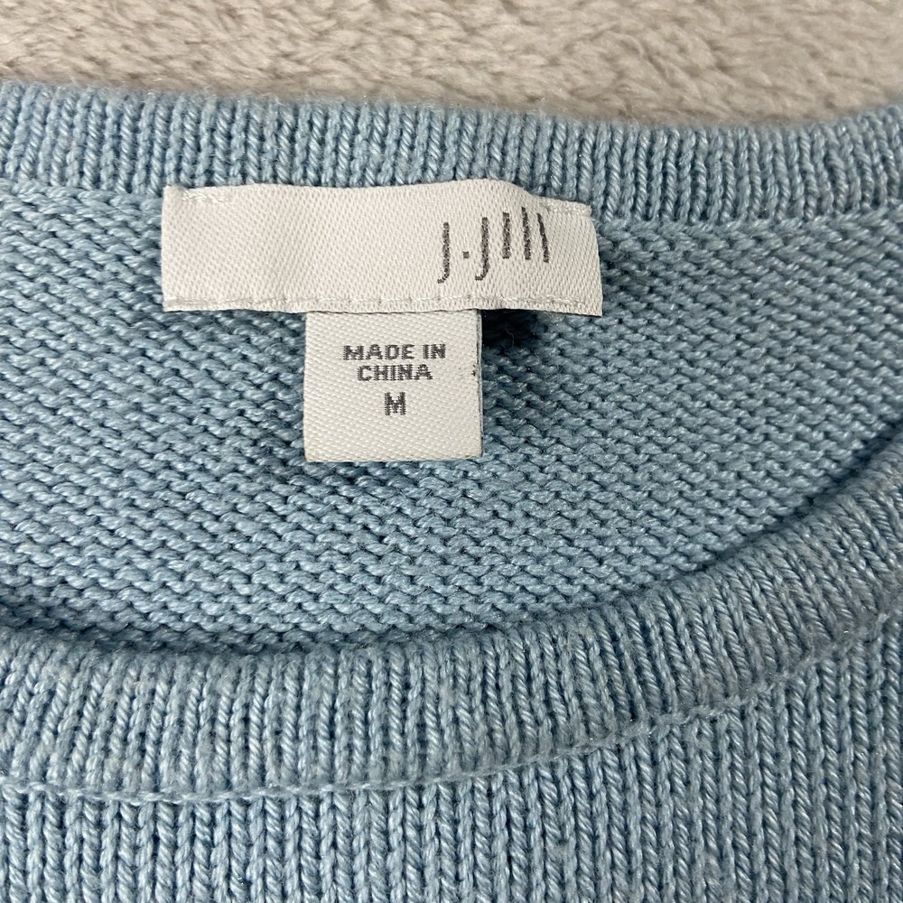 J Jill Long Sleeve Crewneck Sweater Tunic Powder Blue Womens M Classic Soft Girl - Picture 4 of 13